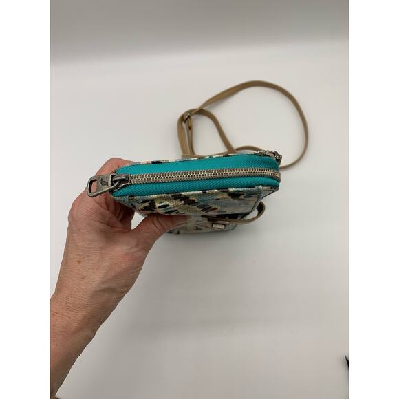 Sakroots Crossbody Purse Tech Wallet Teal Pattern - Picture 10 of 15